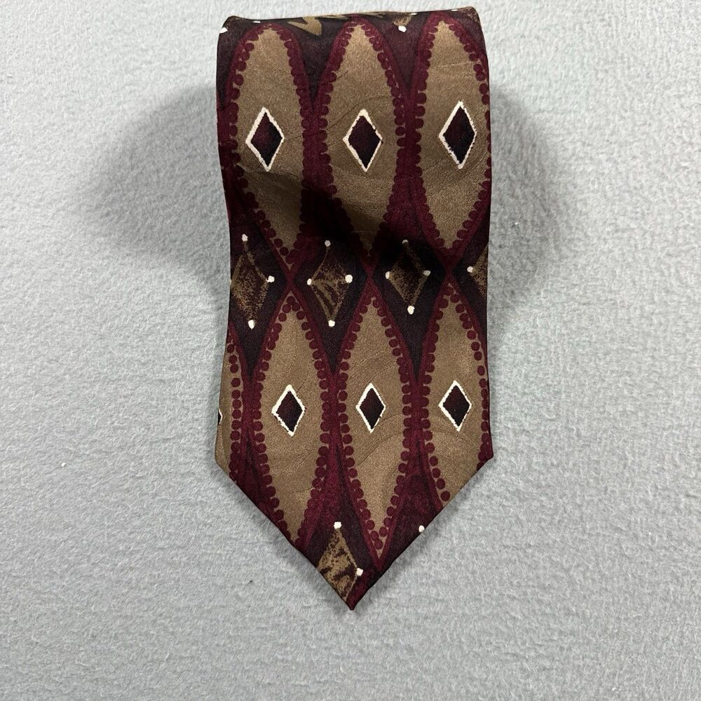 Emilio Pucci Vintage 100% Silk Tie Geometric Diamond Print Handmade USA